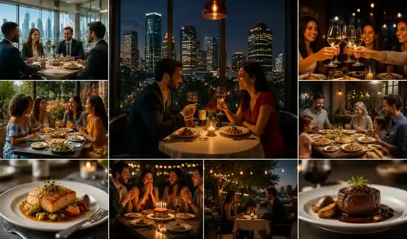 Houston restaurants for romantic dinners, family meals, business dining, celebrations, and special occasions.